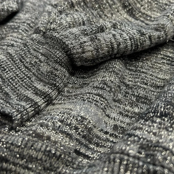 Free People Cropped Oversized Shimmery Sweater Deep V Neckline - Picture 8 of 8